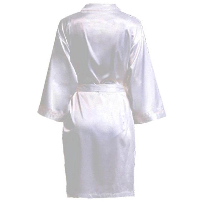 Satin Pajamas Bridesmaid Bathrobe Wedding Party Team Bride Robe Without Letters Plain Satin Pajamas 2