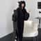 Cozy OnePiece Sleepwear Solid Color Loose Homewear Thickened Padded Pajamas Oversized Hooded Couple 4
