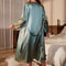 Sexy Satin Elegant Loungewear Little Cherry Print Belted Robe Breathable Four Seasons Sleepwear For