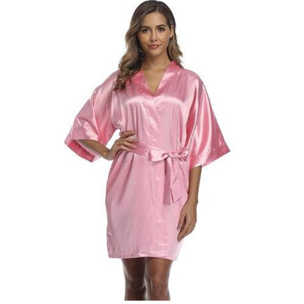 Summer Champagne Chinese Bride Satin Wedding Robe Sexy Nightdress Women Nightgown Bathrobe Gown Neg 5