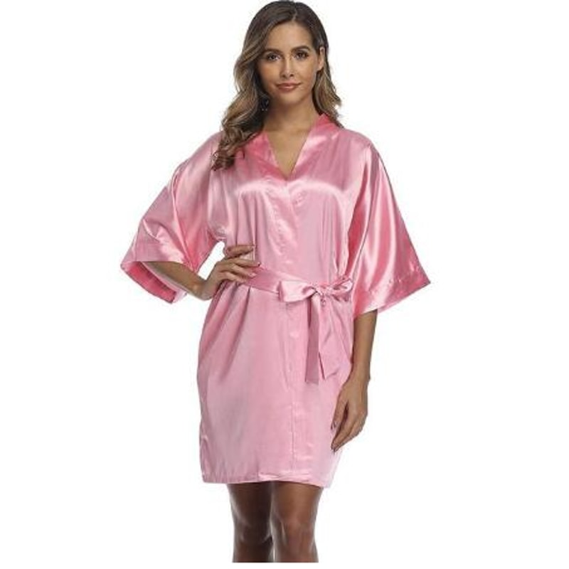 Summer Champagne Chinese Bride Satin Wedding Robe Sexy Nightdress Women Nightgown Bathrobe Gown Neg 5
