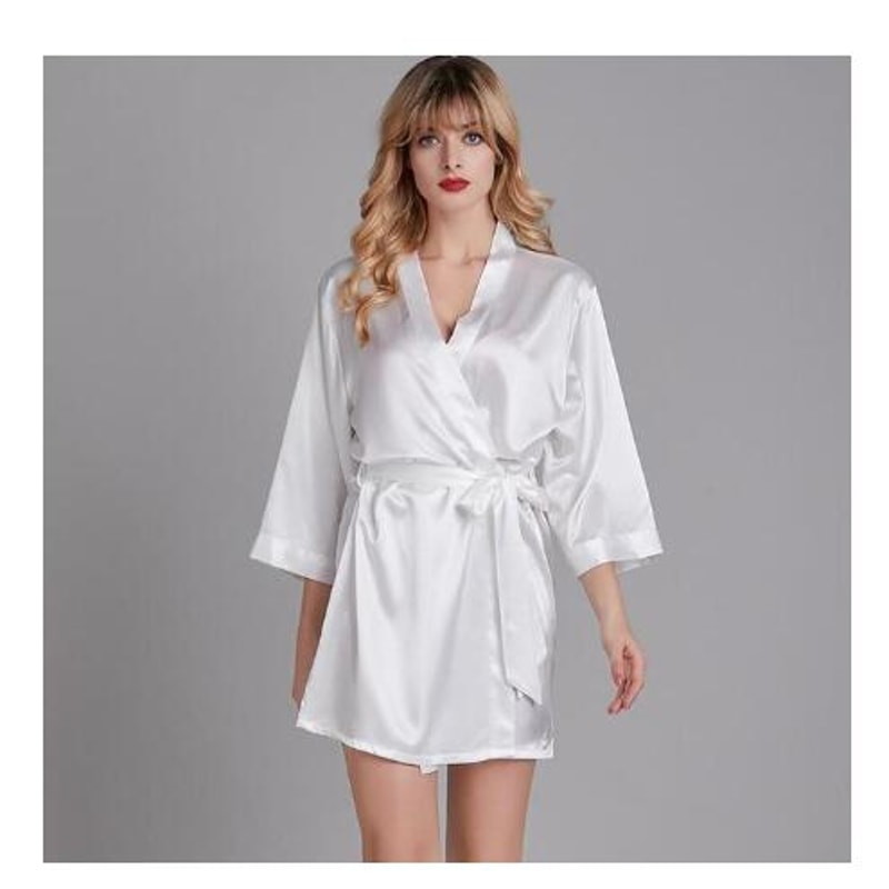 Summer Champagne Chinese Bride Satin Wedding Robe Sexy Nightdress Women Nightgown Bathrobe Gown Neg 6