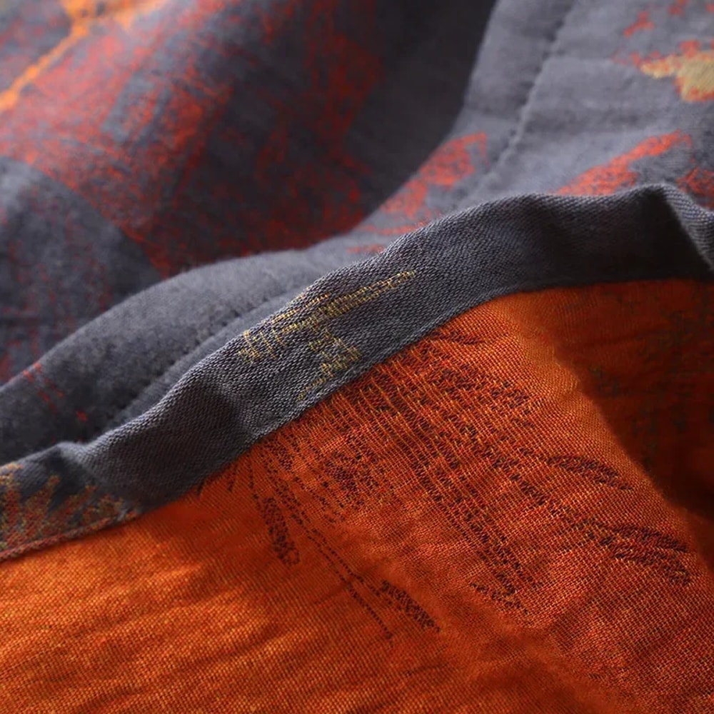 Mens Jacquard Printed Robes For Spring Oversized Cotton Pajamas Medium Length Roomwear Bathrobe 5