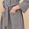 Men Women Bathrobe Waffle Knee Length Breathable Robe Transparent Summer Thin Nightgown 4
