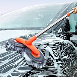 double head car wash mop, rotating three-section telescopic mop for car roof/window cleaning