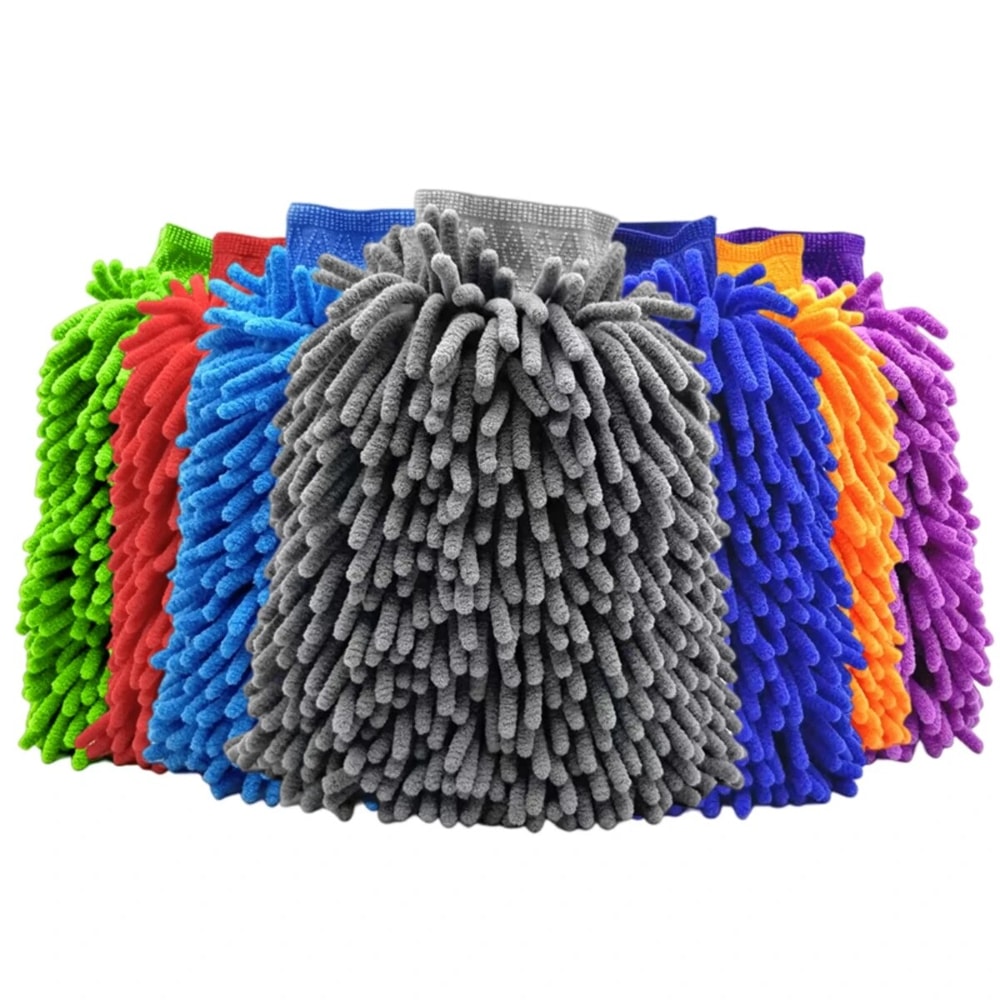 Double Sided Chenille Microfiber Car Wash Mitt Ultra Absorbent Wash Car Sponge Scratch Free Auto Gl 1