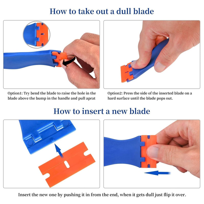 Plastic Razor Blade Scraper Tool Razor Scraper With Plastic Blades Cleaning Scraper Remover For Flo 3
