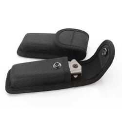 black sheath fold knife plier, flashlight holder waist pack, nylon belt loop pouch case, tactical carry storage, durable