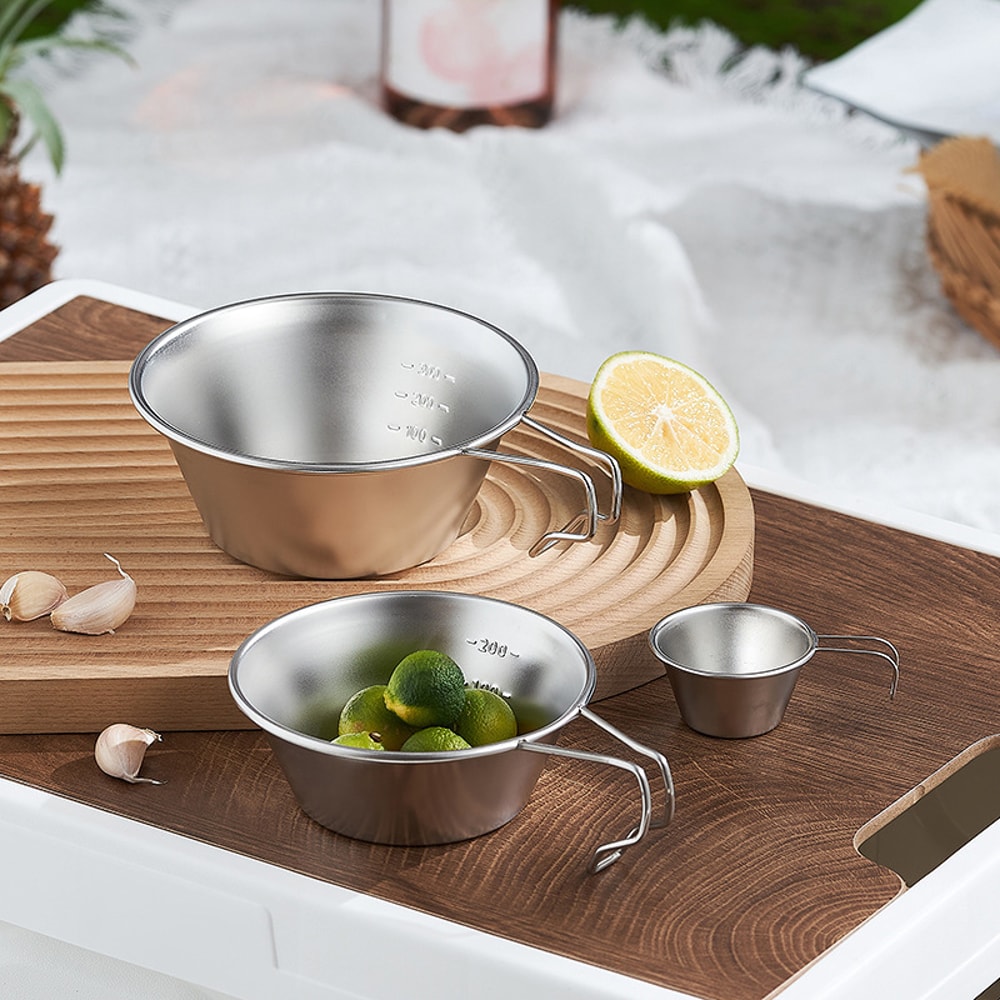 Stainless Steel Coffee Cup Outdoor Picnic Tableware Portable Hiking Tea Cup Barbecue Camping Essent 4