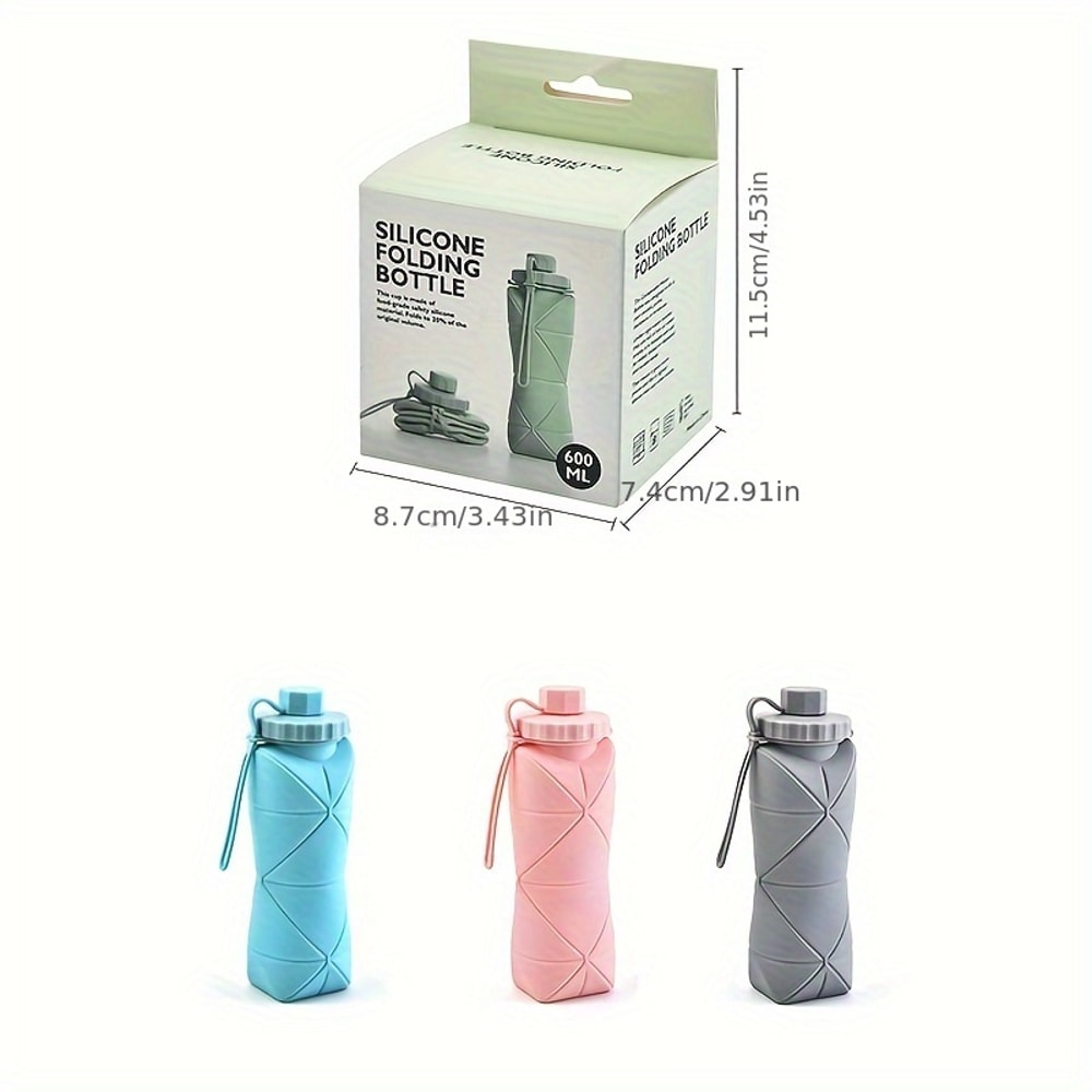 Silicone Folding Water Cup, Portable and Scalable, Creative Outdoor Sports Water Bottle, Travel Handy Water Cup
