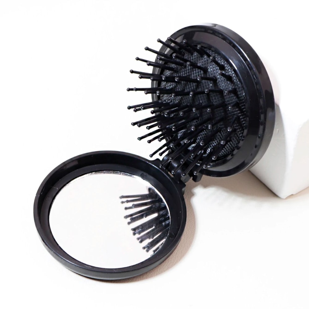 Portable Travel Hair Brush Comb Mini Folding Head Massager Mirror AntiStatic Styling Accessories Fo 4