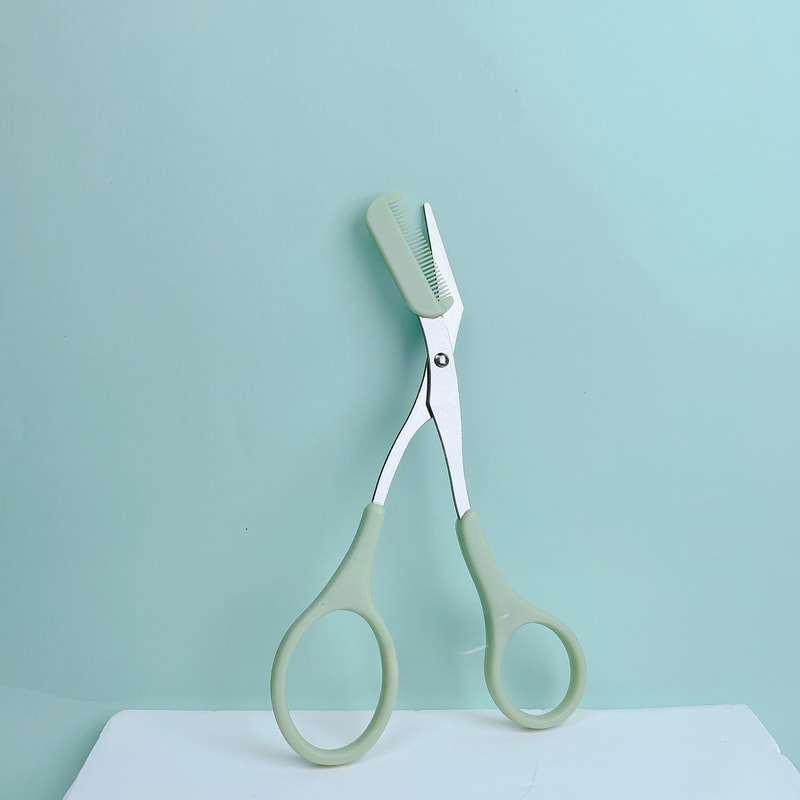 Precise Grooming Tool For Perfect Eyebrows Pink Eyebrow Trimming Scissors With Builtin Comb Stainle 8