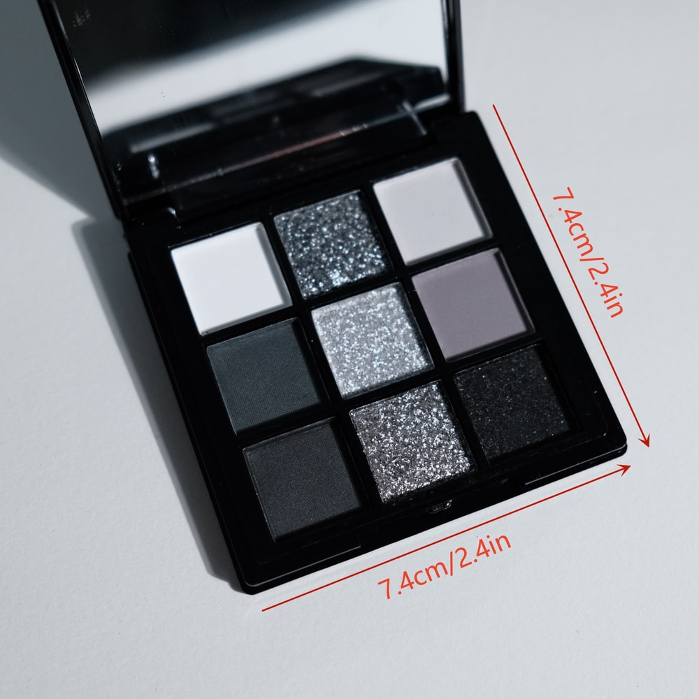 Smokey Style Eye Shadow Palette Dark Black Grey Silvery Color Matte Shimmer Finish For Stage Perfor 2