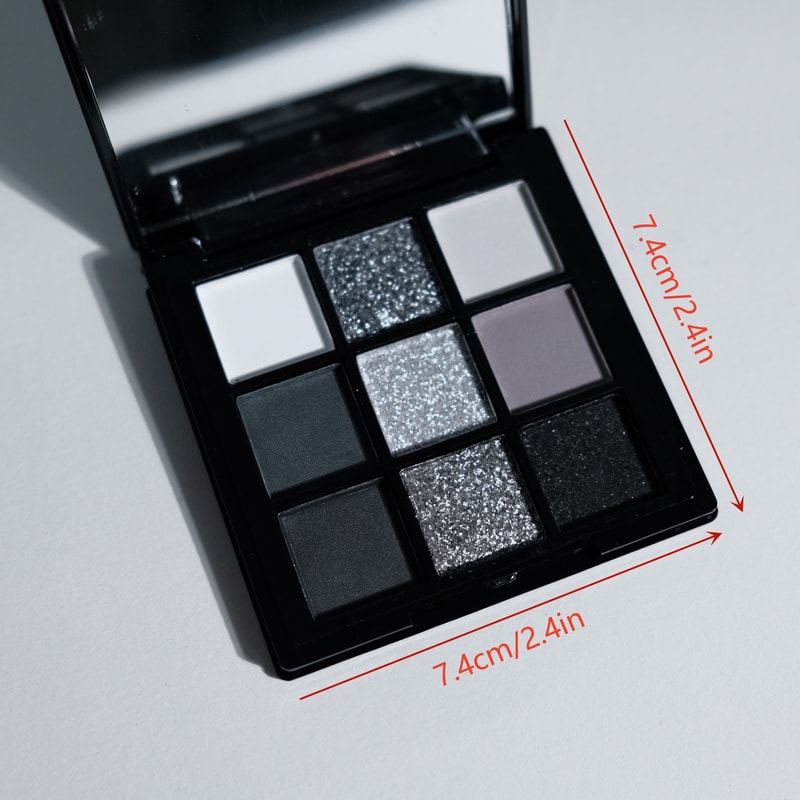 Smokey Style Eye Shadow Palette Dark Black Grey Silvery Color Matte Shimmer Finish For Stage Perfor 2