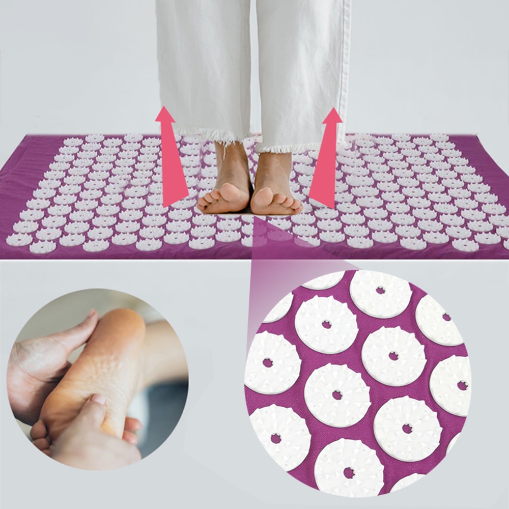 Purple Yoga Massage Pad Large Touchpoints For Neck Back And Foot Massage Household Massage Pillow 1