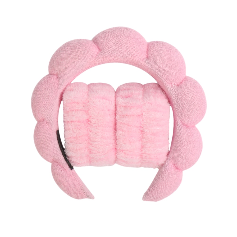 Puffy Headband For Washing Face Makeup Fashion Microfiber Scrunchies Spa Bubble Headband For Shower 8
