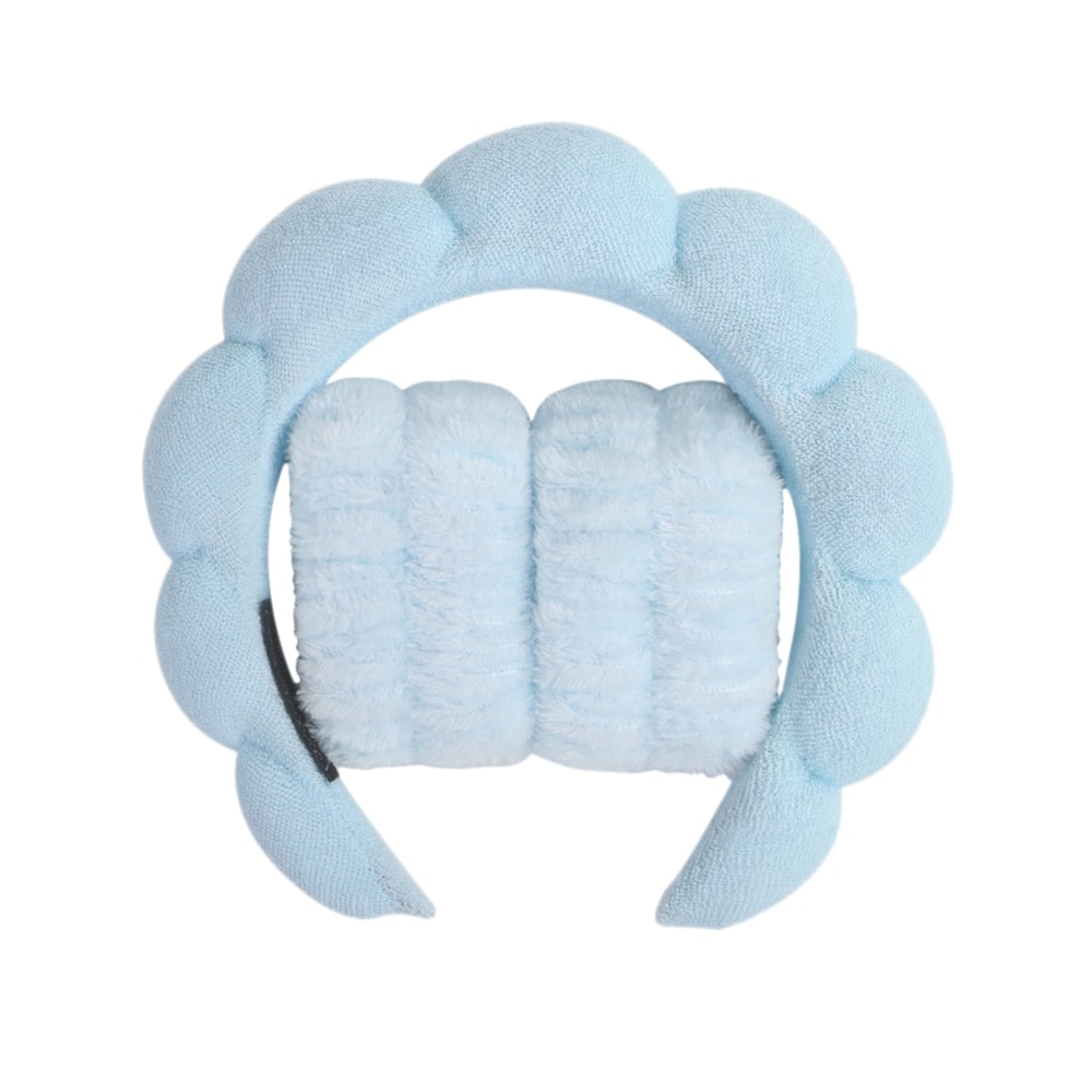 Puffy Headband For Washing Face Makeup Fashion Microfiber Scrunchies Spa Bubble Headband For Shower 9