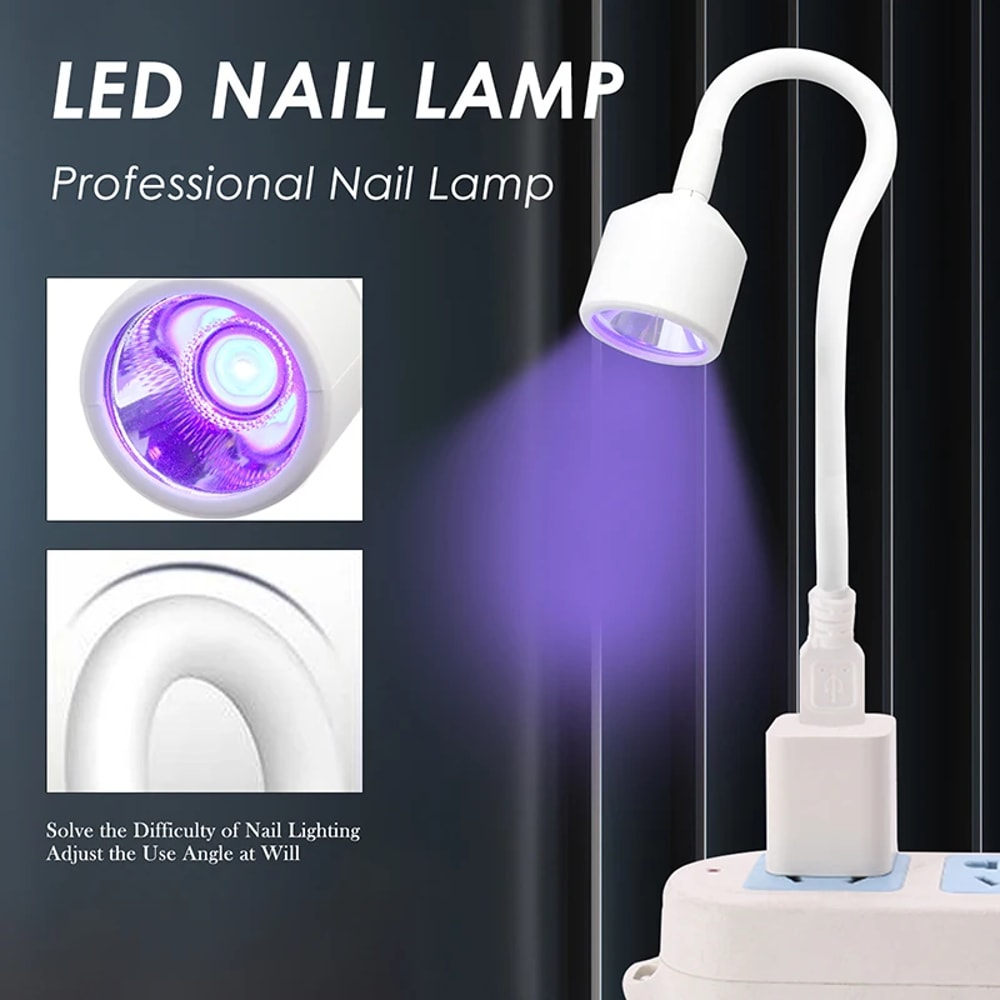 Mini Nail Dryer UV LED Lamp Foldable Desk Lamp USB Curing Lights For Gel Polish Quick Dry Nail Art 1