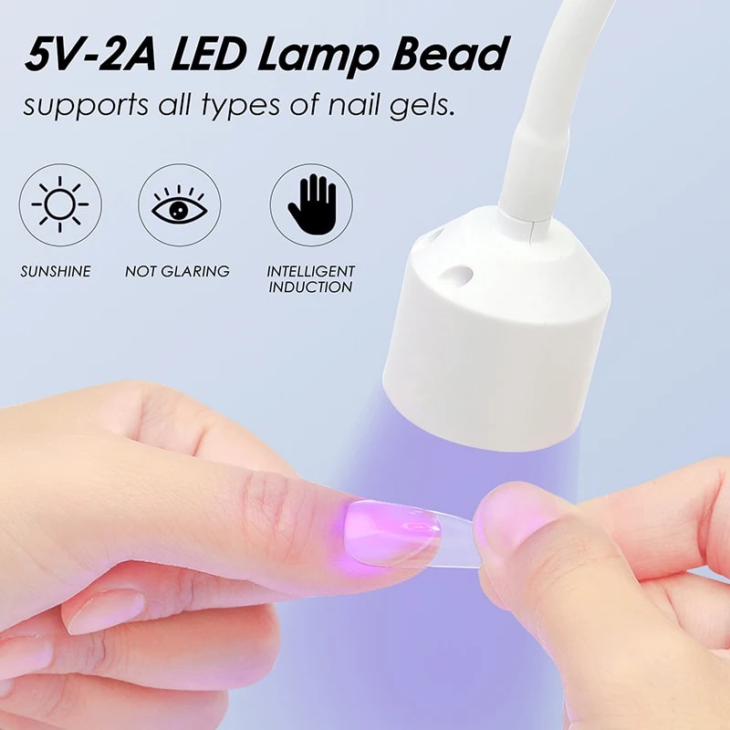 Mini Nail Dryer UV LED Lamp Foldable Desk Lamp USB Curing Lights For Gel Polish Quick Dry Nail Art 2