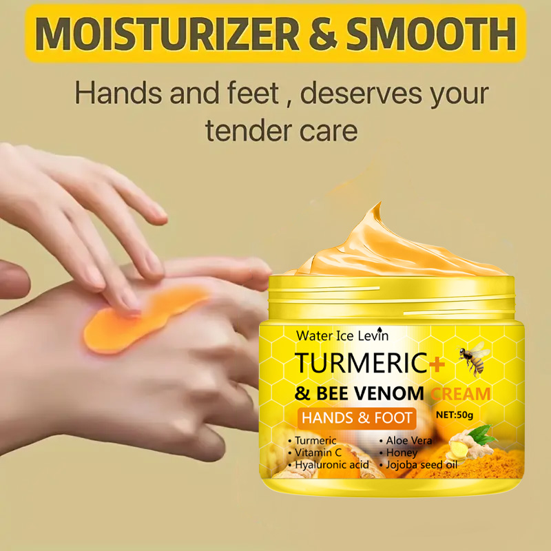 Turmeric Bee Venom Crack Foot Cream, Hand Skin Repair, Anti-Drying Skin Removal, Dead Feet Care Cream