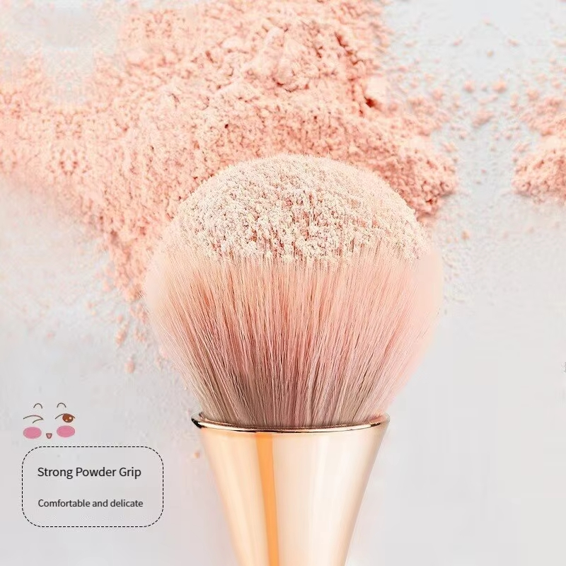 Rose Golden Fan Makeup Brush Soft Hair Cosmetic Loose Powder Brush Blush Brush Highlighting Brush F