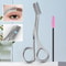 HighQuality Stainless Steel Eyebrow Scissors With Comb Eyebrow Trimming Knife Makeup Scissors Hair 4
