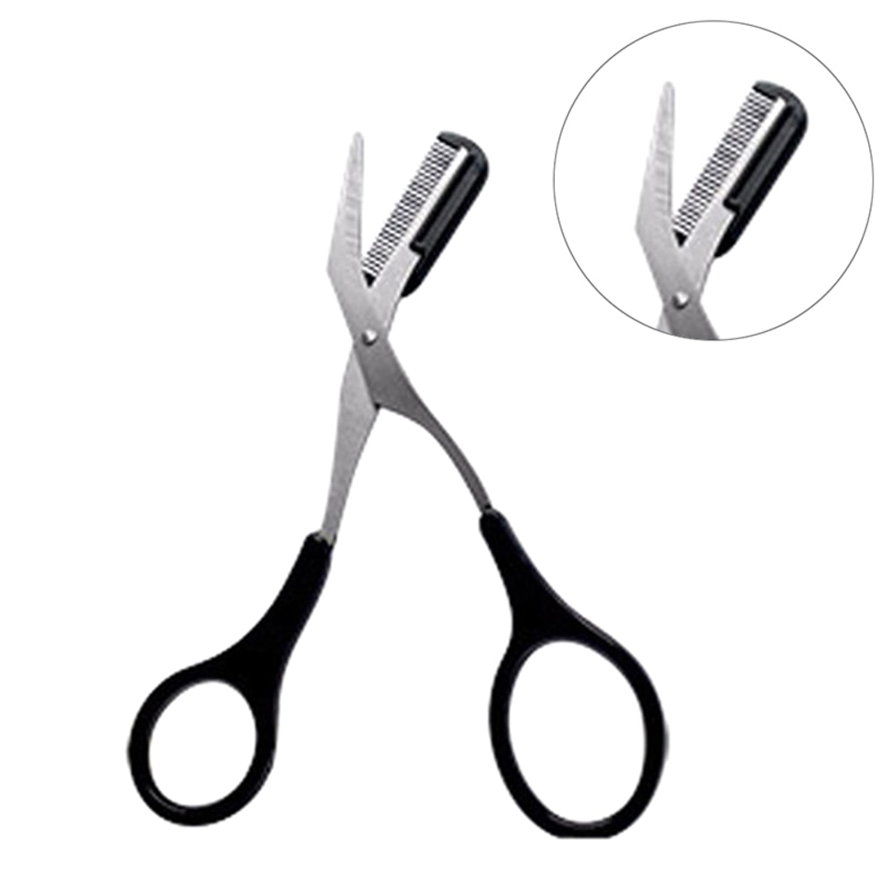 Stainless Steel Eyebrow Trimmer Scissor With Comb Safety Eyelash Scissors For Men And Women Face Ra 1