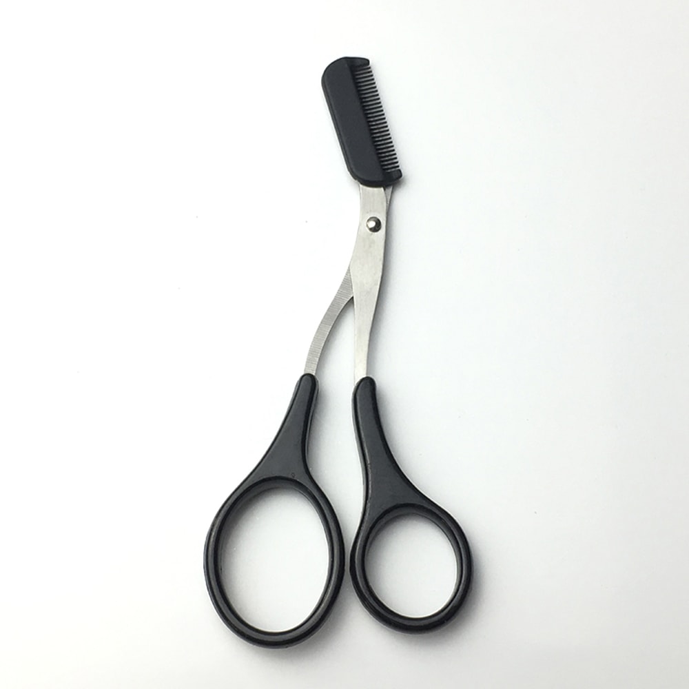 Stainless Steel Eyebrow Trimmer Scissor With Comb Safety Eyelash Scissors For Men And Women Face Ra 0