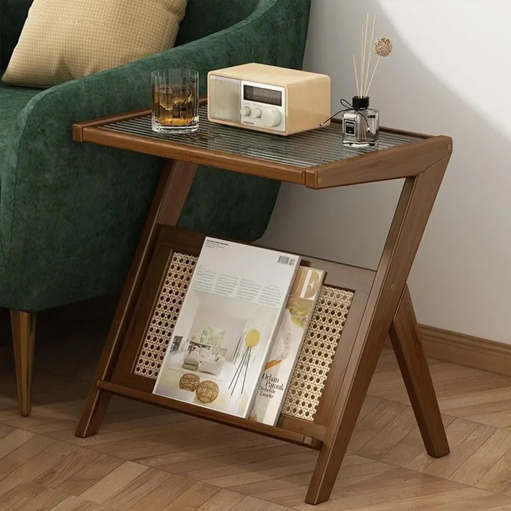 SmallSized ZShaped Tea Table Removable Glass Tea Table Exquisite And Simple Style Brewing Tea Table 0