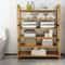 Multifunctional Bamboo Shoe Rack Large Capacity Storage Rack Modern Dustproof Shoe Cabinet Entrance 0