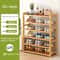 Multifunctional Bamboo Shoe Rack Large Capacity Storage Rack Modern Dustproof Shoe Cabinet Entrance 5