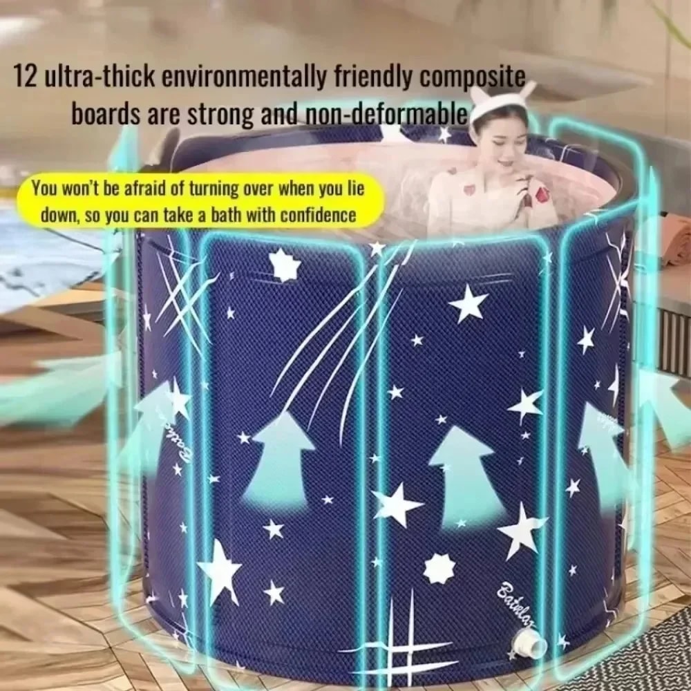 Temperature Control Bathtub Foldable Thick Insulation PVC Household NonInstallation Steam Foot Ther 3