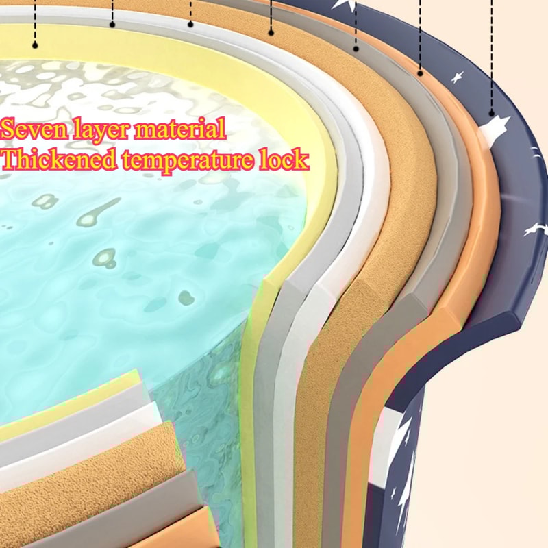 Temperature Control Bathtub Foldable Thick Insulation PVC Household NonInstallation Steam Foot Ther 6