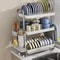 Large Capacity Bowl Drain Rack Breathable Stainless Steel Dish Rack MultiFunctional Kitchenware Acc