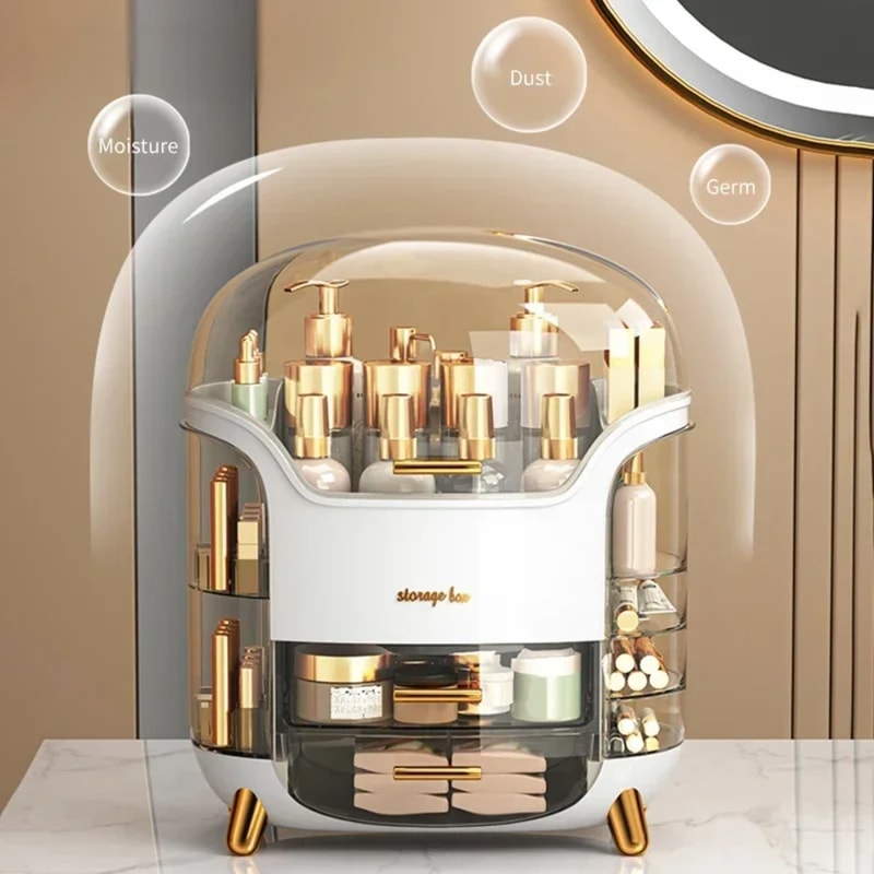 Makeup Organizer Desktop Storage Box Large Capacity Portable Cosmetics Storage Transparent Small Perfume Lipstick Storage Box