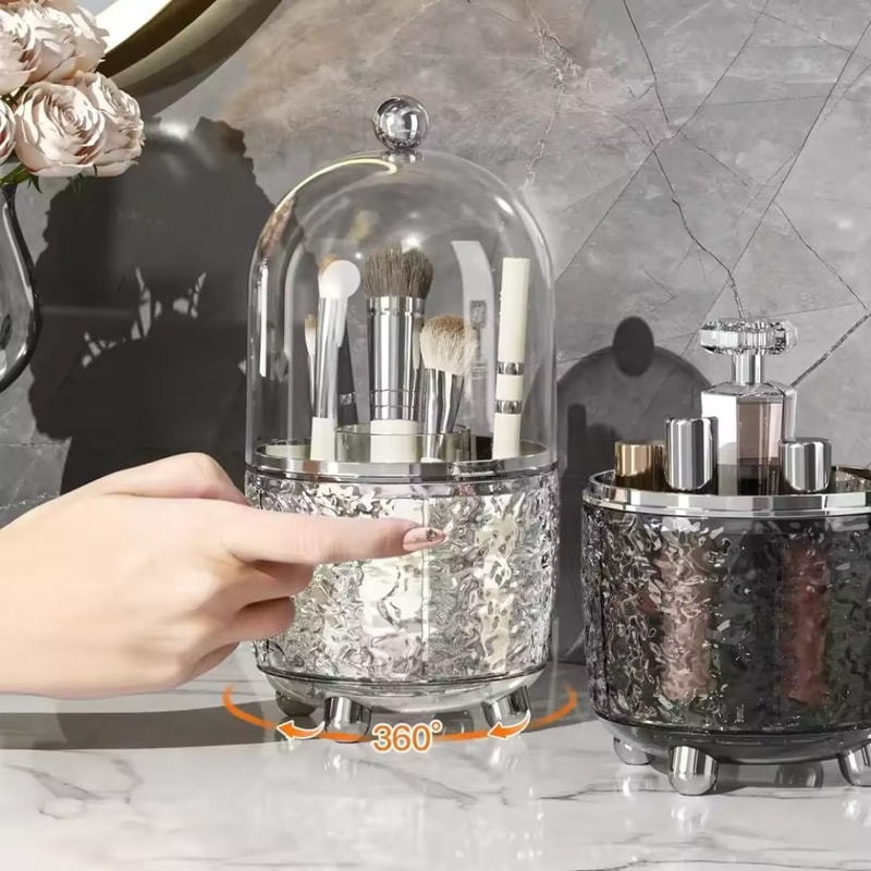 Dustproof Makeup Storage Bucket Spiral Cover Makeup Brush Storage Household Lipstick Organizer Tran 2