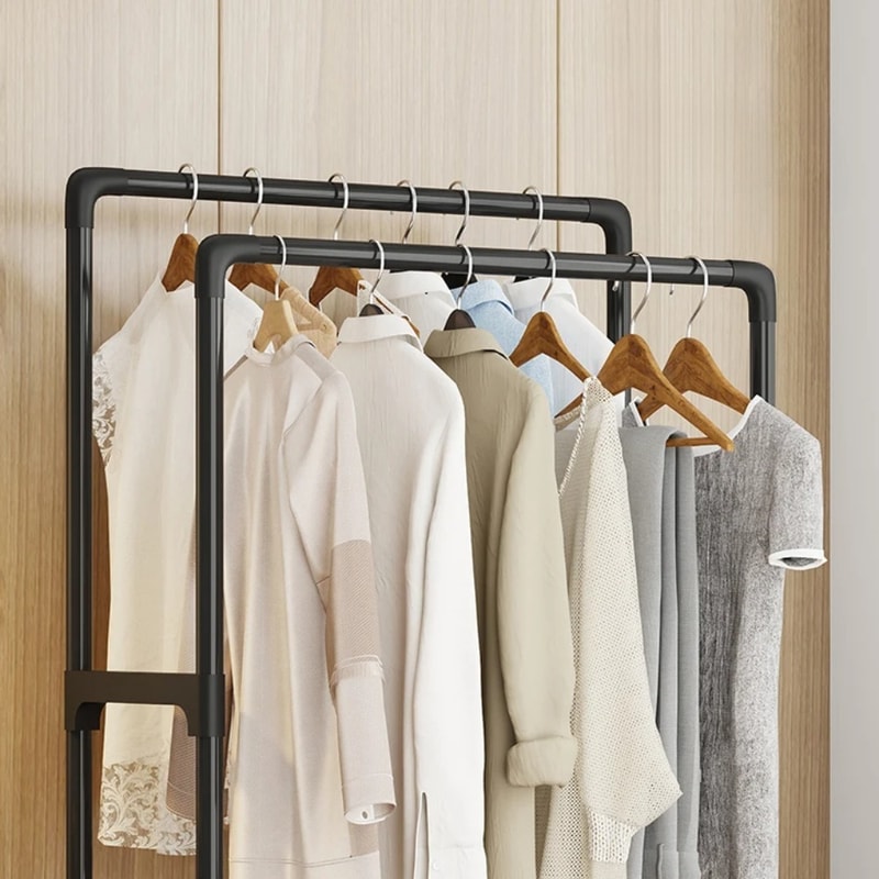 Multifunctional Coat Rack Double Pole With Shelf For Entryway Durable Sturdy Design Storage Shelves