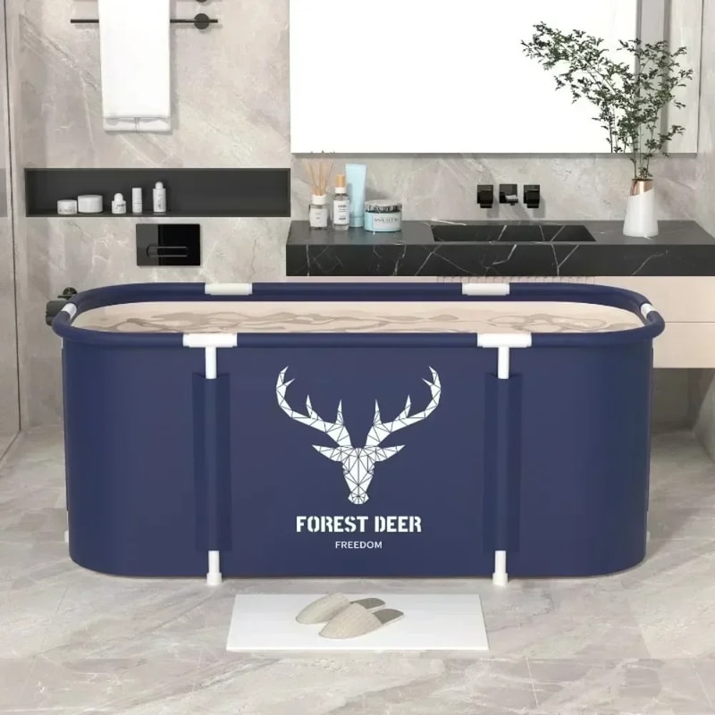 Foldable Bathtub For Adults Space Saving Double Bathtub Thickened Household Bucket No Need To Insta 2