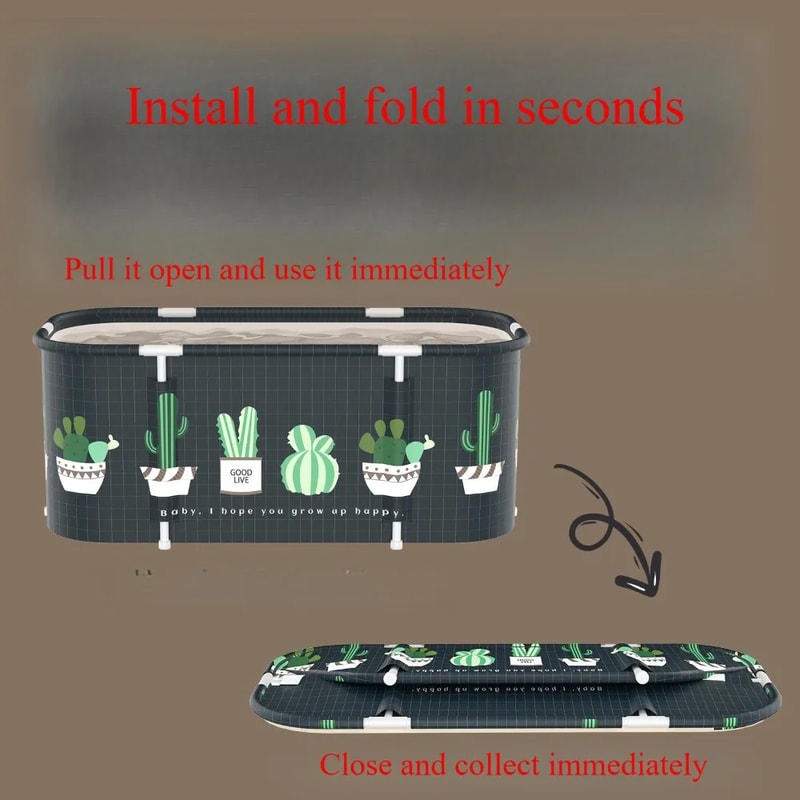 Foldable Bathtub For Adults Space Saving Double Bathtub Thickened Household Bucket No Need To Insta 3