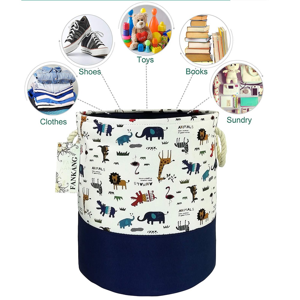 Toys Storage Baskets Collapsible Convenient Storage Basket Cartoon Print Thickened Fabric Drawstrin 1