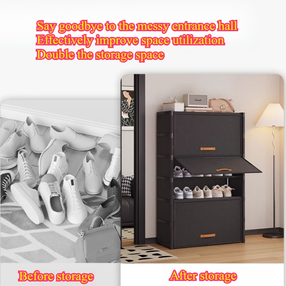 Durable MultiLayer Shoe Rack SpaceSaving Shoe Storage Cabinet Sturdy Home Shoe Organizer 4