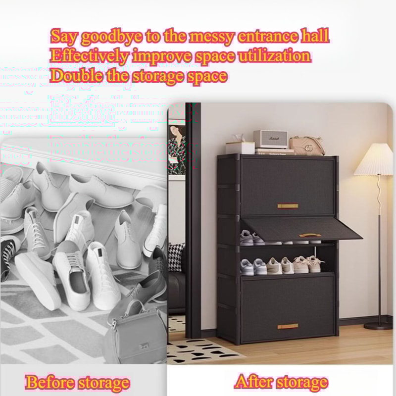 Durable MultiLayer Shoe Rack SpaceSaving Shoe Storage Cabinet Sturdy Home Shoe Organizer 4