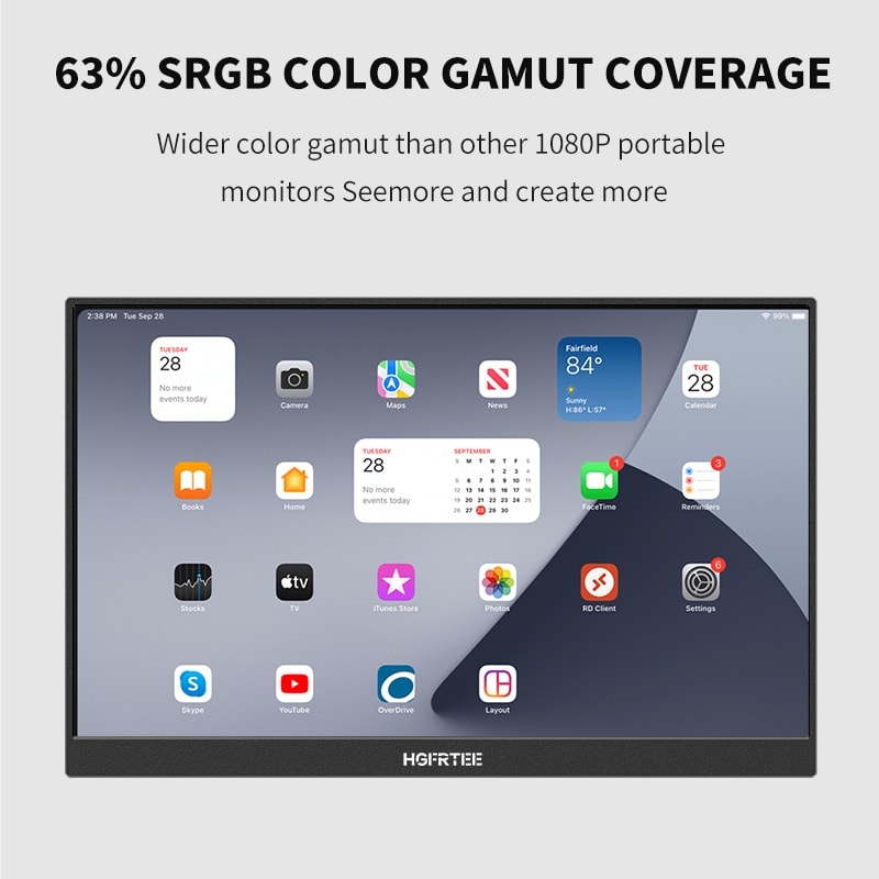 Portable Mobile Monitor IPS Display For Laptop Second Game Screen 1