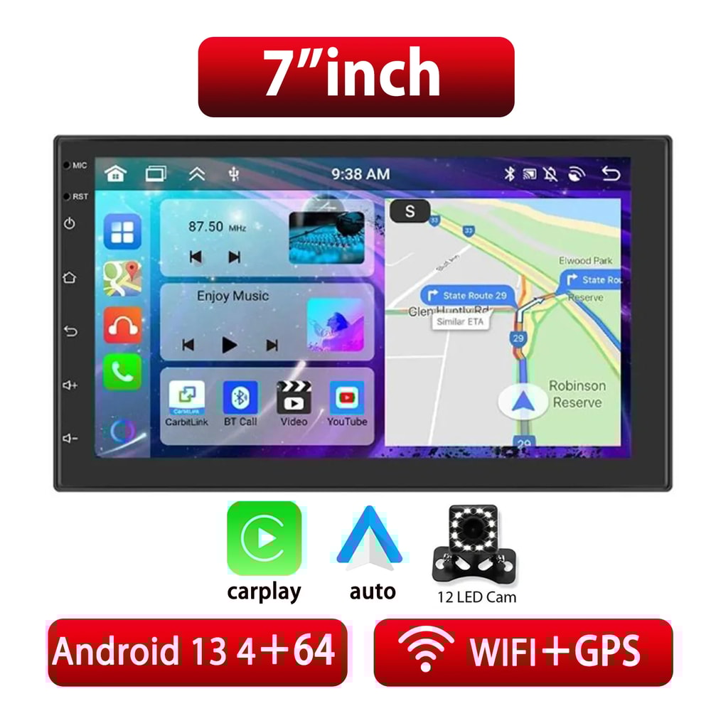 Car Multimedia Video Player Android Car Radio With Carplay GPS Navigation Bluetooth Rear View Camer 6