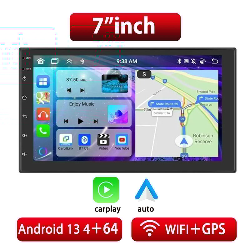 Car Multimedia Video Player Android Car Radio With Carplay GPS Navigation Bluetooth Rear View Camer 5