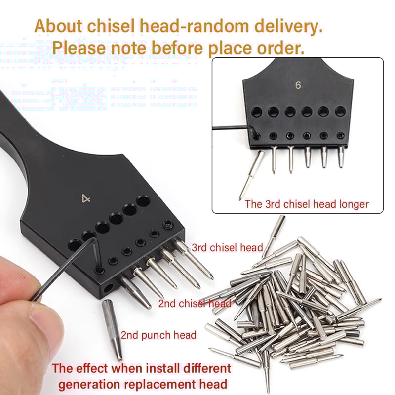 Replaceable Pricking Iron For Leather Generation Sharp Head Removable Round Hole Punch DIY Leather
