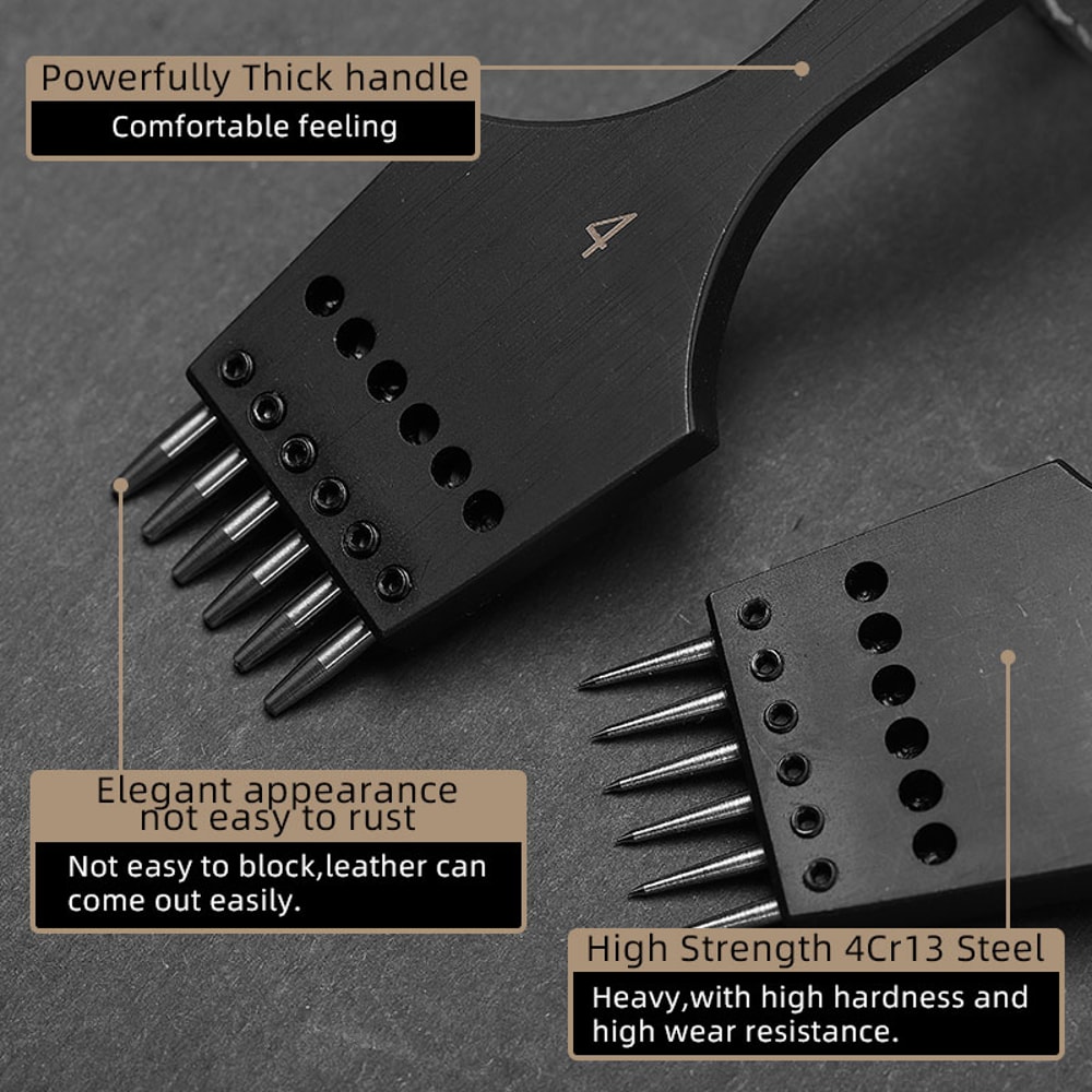 Replaceable Pricking Iron For Leather Generation Sharp Head Removable Round Hole Punch DIY Leather