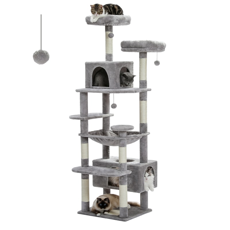 Indoor Cats Large Cat Tree And Tower Sisal Scratching Posts Spacious Hammock Padded Perches Condos 4