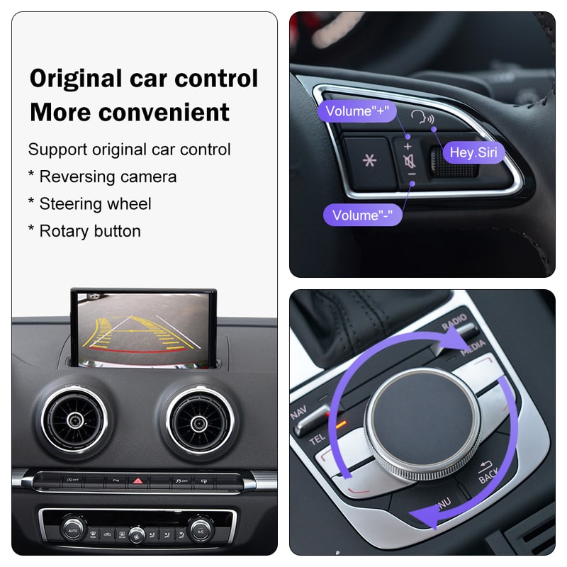 Wireless Android Auto CarPlay Bluetooth AirPlay USB Mirror Link Reverse Camera Functions For Your 3