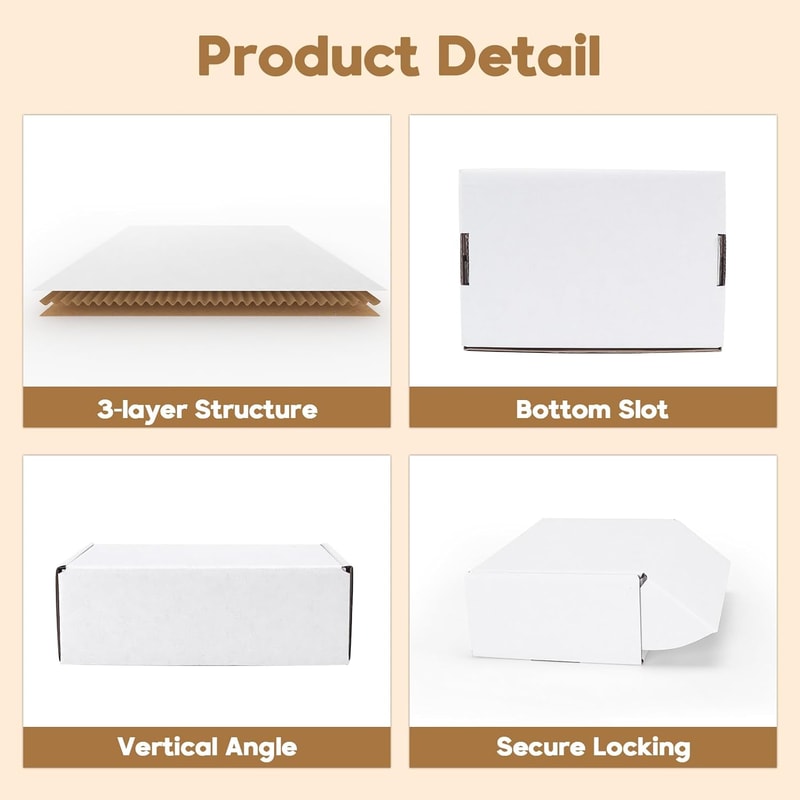 White Small Shipping Boxes For Crafting Corrugated Paper Gift Boxes Sturdy Cardboard Packaging For 1